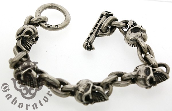 Gaboratory（ガボラトリー） Skull & small oval link bracelet スカル&スモールオーバルリンク