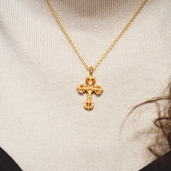 クロムハーツ CHROME HEARTS 22K Tiny Filigree Cross Charm 22Kタイニーフィリグリークロスチャーム