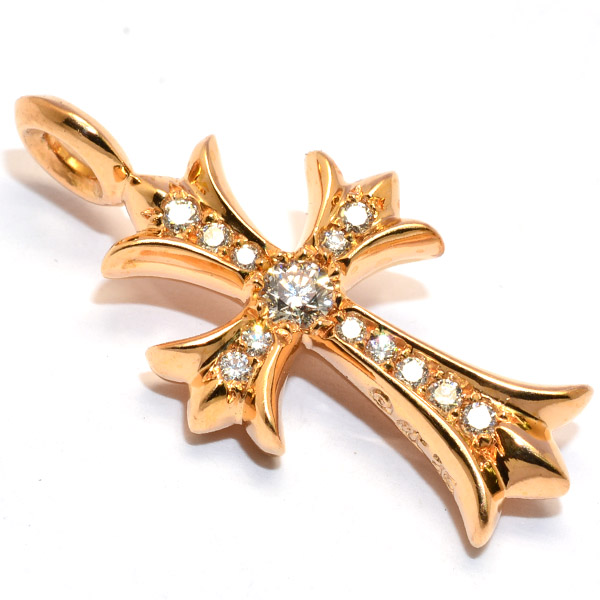 クロムハーツ　CHROME HEARTS　Tiny CH Cross 22K/PAVE Dia タイニーCHクロスチャームファット22K/パヴェダイヤ