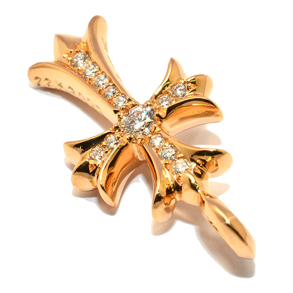 クロムハーツ　CHROME HEARTS　Tiny CH Cross 22K/PAVE Dia タイニーCHクロスチャームファット22K/パヴェダイヤ