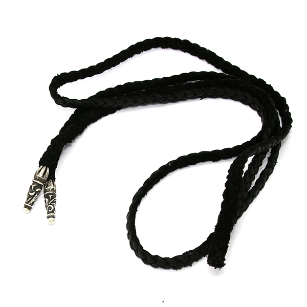 クロムハーツ　CHROME HEARTS　Leather Braid w/Tiny Scroll Tips レザーブレイドタイニースクロールチップ