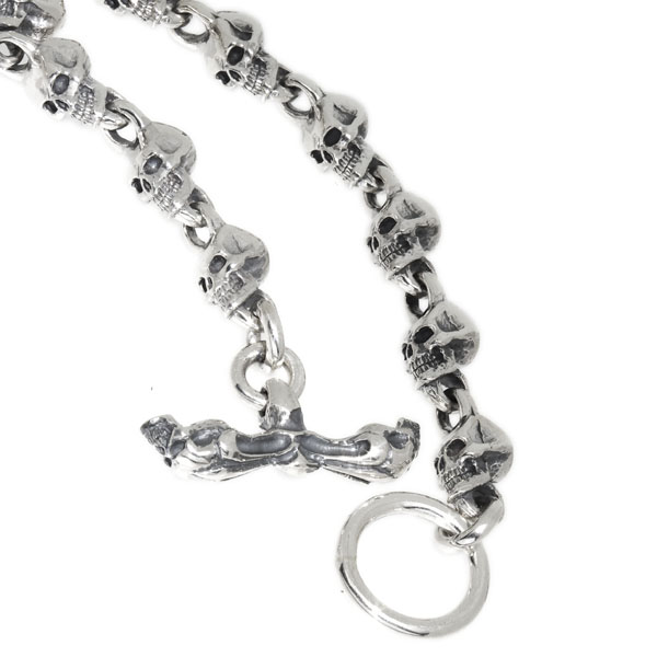 クレイジーピッグ　CRAZY PIG DESIGNS　ミディアムスカルリンクネックレス　Med Skull Link/Skulls T Bar  #891(約51ｃｍ)