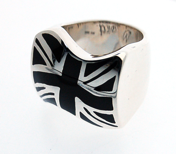 【クレイジーピッグ リング】CRAZY PIG DESIGNS ユニオンジャックリング/ブラックエナメル UNION JACK(black enamelled) #805 確実正規品 グラム ユニオンジャック リング 21号 リング