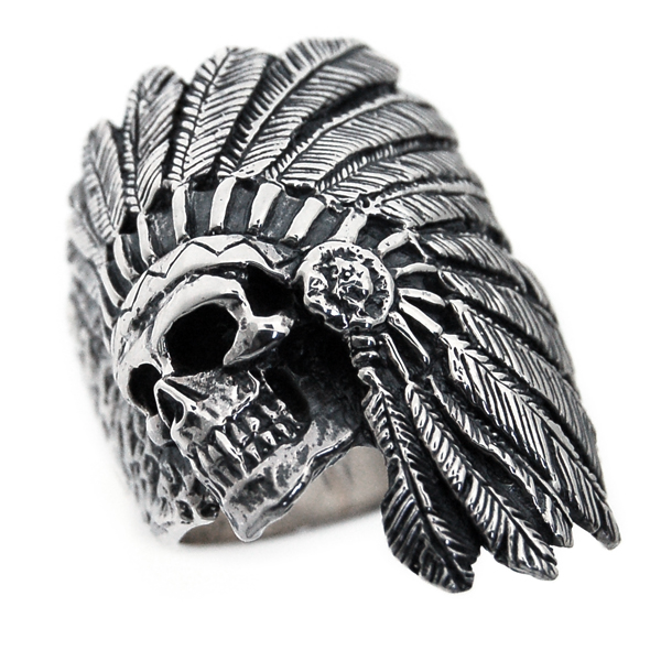 クレイジーピッグ　CRAZY PIG DESIGNS　ゴーストチーフスカルリング　Ghost chief skull #806