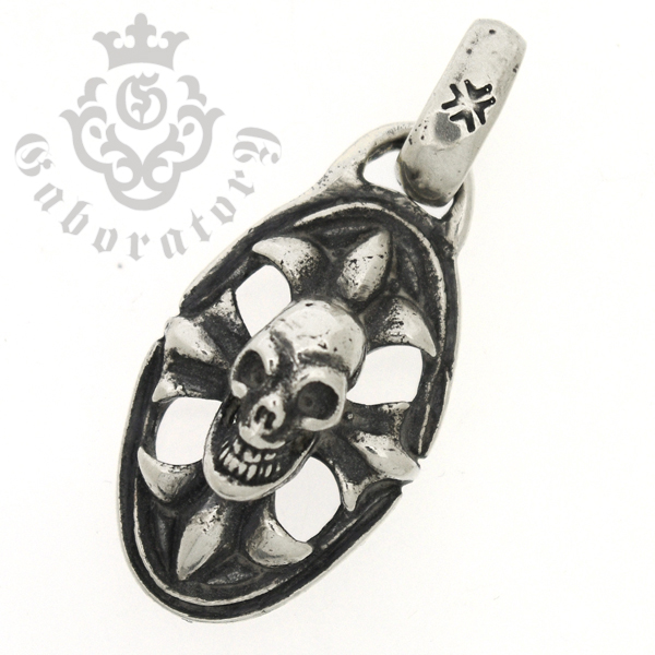ガボラトリー　Gaboratory　Skull on cross oval Miniature　スカルオンクロスオーバル/ミニペンダント【トップのみ】　 ML240-A